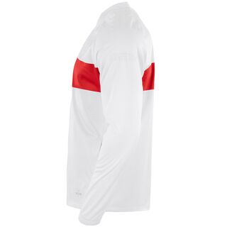 Seitenansicht der Einlaufjacke mit weißem LBBW Logo auf dem Ärmel