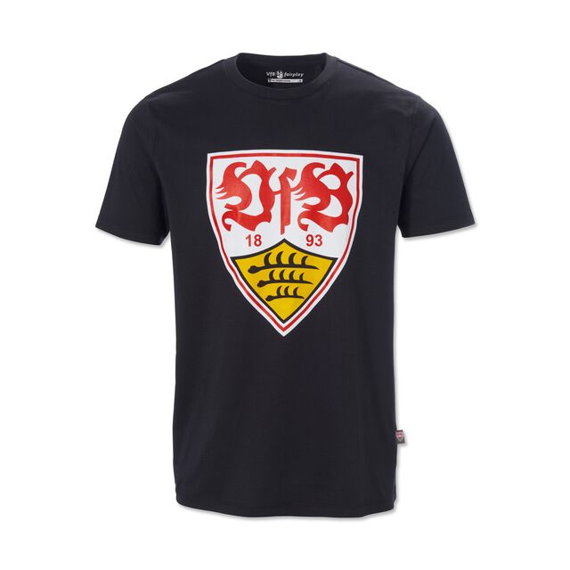 schwarzes T-Shirt mit großem VfB Wappen