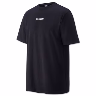 Schwarzes T-Shirt mit weißem Stuttgart Schriftzug 