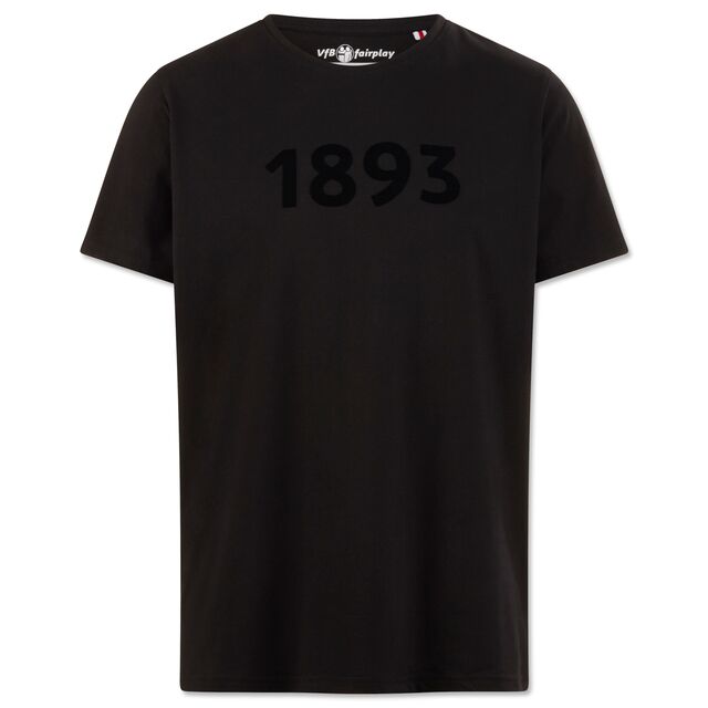 T-Shirt in Schwarz mit schwarzem 1893 Print in der Mitte  