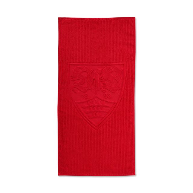 rotes Handtuch mit rotem VfB Wappen