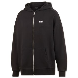 schwarze Jacke mit Reissverschluss mit VfB Schriftzug auf der Brust