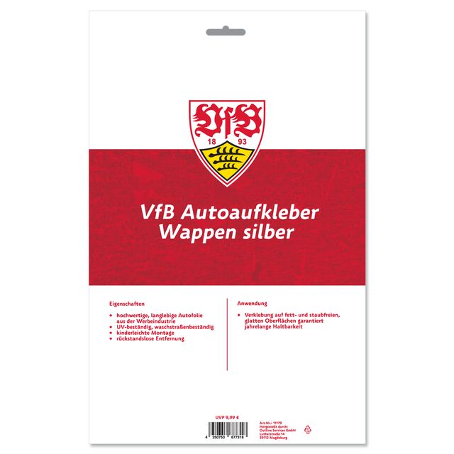 Rückseite der Verpackung mit Hinweisen zu Eigenschaften und Anwendung der Aufkleber