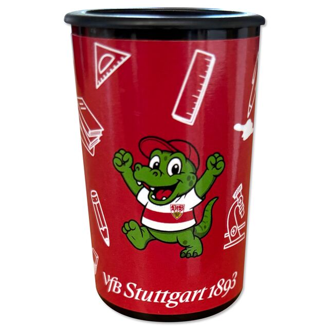 Roter Spitzer mit Schulmotiven, VfB Wappen und Schriftzug VfB Stuttgart 1893