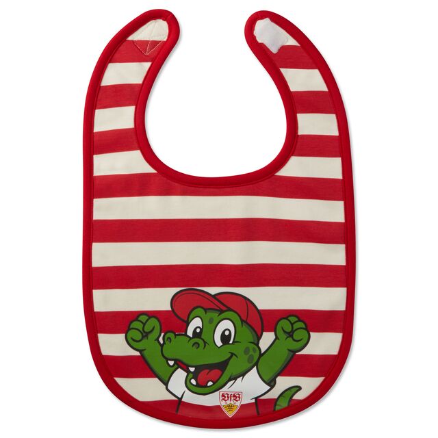 rot-weiß gestreiftes Lätzchen mit Fritzle