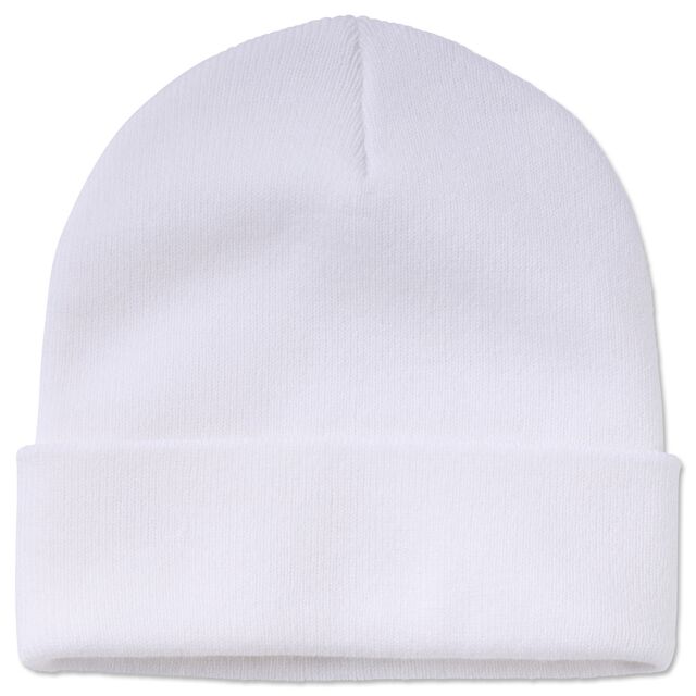 weiße Rückseite der Beanie