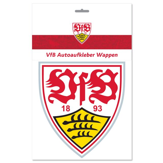 VfB Wappen als Autoaufkleber in Verpackung