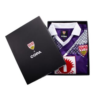 Retro Trikot inklusive schwarzer Box mit VfB Wappen und Schriftzug Copa 