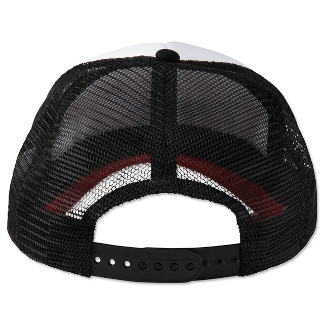 schwarzes Netzteil und Snapback der VfB Cap Trucker Stuttgart