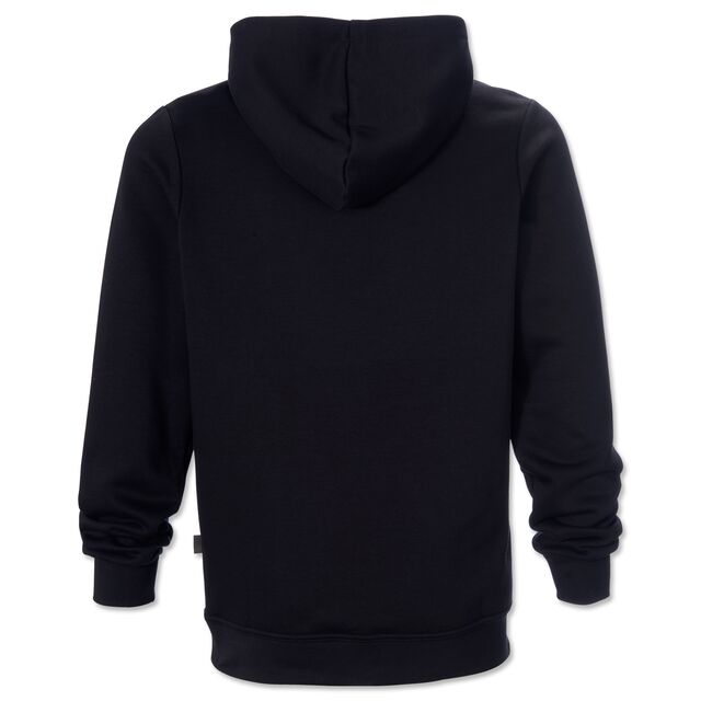 schwarze Rückseite des Hoodies