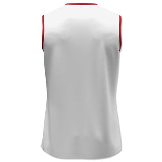 weiße Rückseite des VfB Tanktops 25/26 mit roten Rändern