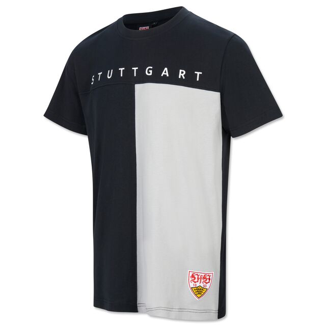 schwarz-graues T-Shirt mit weißer Stuttgart Aufschrift