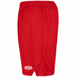 Seitenansicht der roten Auswärtsshorts