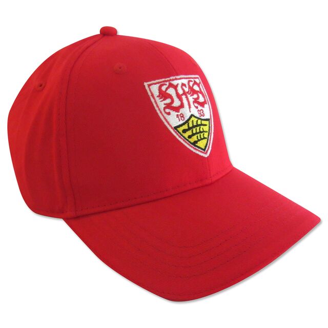 rote Kappe mit VfB Wappen auf der Vorderseite