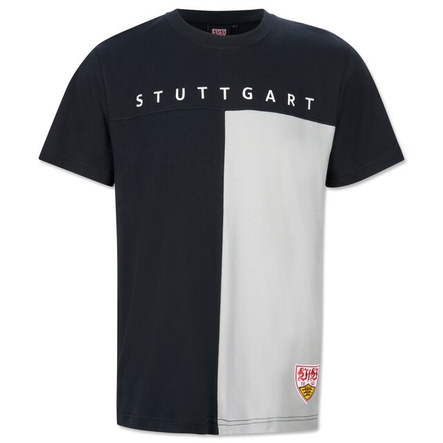 schwarz-graues T-Shirt mit weißer Stuttgart Aufschrift