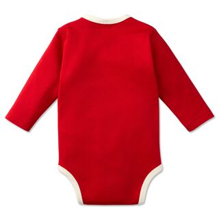 rote Rückseite des Bodies mit weißem Saum