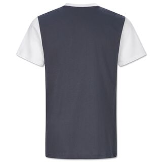 graue Rückseite des T-Shirts Club mit weißen Ärmeln