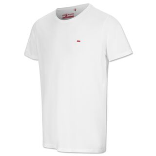 weißes T-Shirt mit kleiner Grafik des weißen VfB Heimtrikots auf der Brust