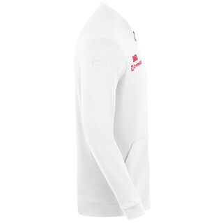 Seitenansicht der weißen Premium Jacke 24/25 mit JAKO Schriftzug