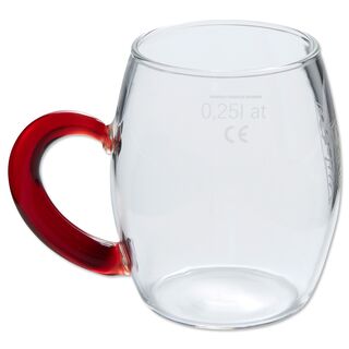 0,25l Glas mit VfB Wappen und rotem Henkel