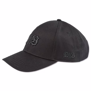 schwarze Kappe mit schwarzem VfB Logo auf der Vorderseite und an der Seite