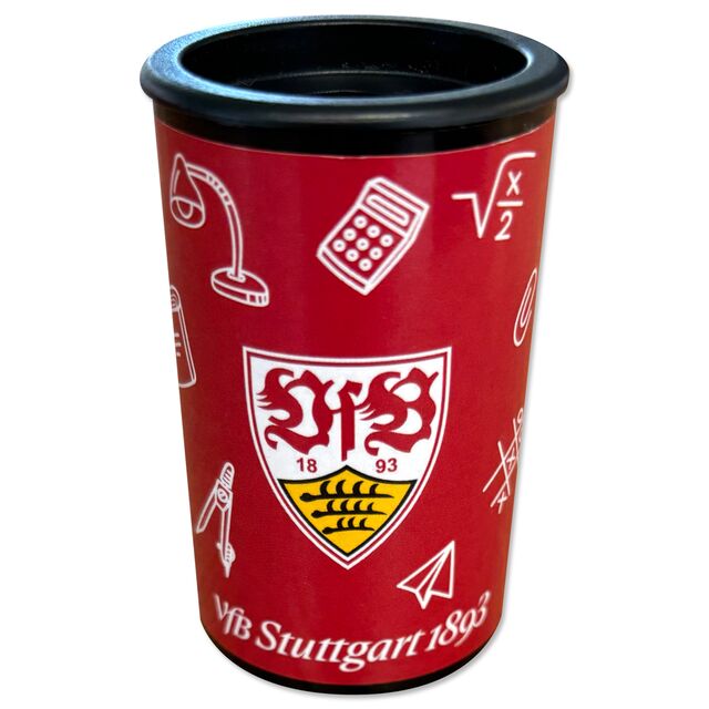 Roter Spitzer mit Schulmotiven, VfB Wappen und Schriftzug VfB Stuttgart 1893