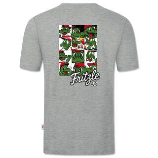 Rückseite T-Shirt mit Fritzle Collage und Schriftzug Fritzle 92 