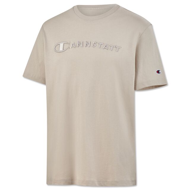 beigefarbenes T-Shirt mit beigefarbenem Cannstatt Aufdruck