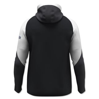schwarz-weiße Rückseite der Kapuzenjacke 25/26