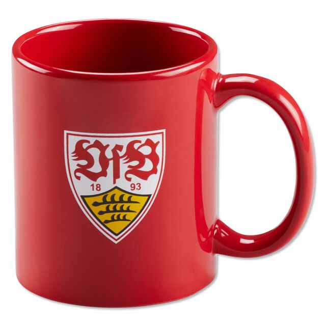 Rote Tasse mit VfB Wappen 