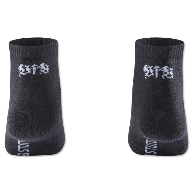 schwarzes Paar Sneakersocken mit weißem VfB Schriftzug hinten
