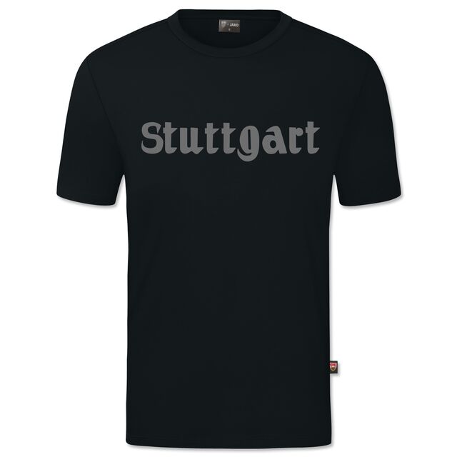 schwarzes T-Shirt mit grauer Stuttgart Aufschrift