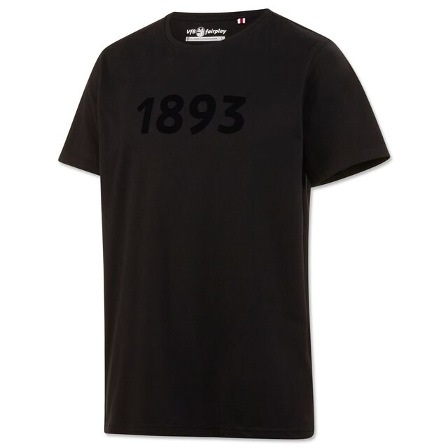 T-Shirt in Schwarz mit schwarzem 1893 Print in der Mitte  