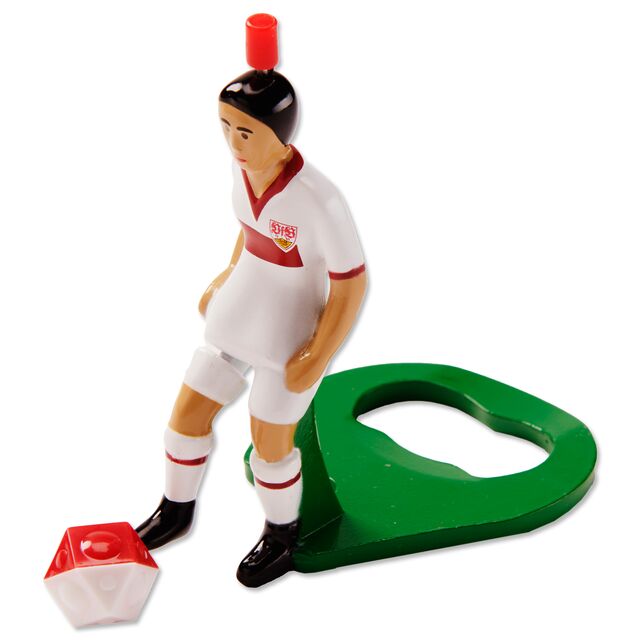 VfB TIPP-KICK Figur in weißem Trikot als Flaschenöffner