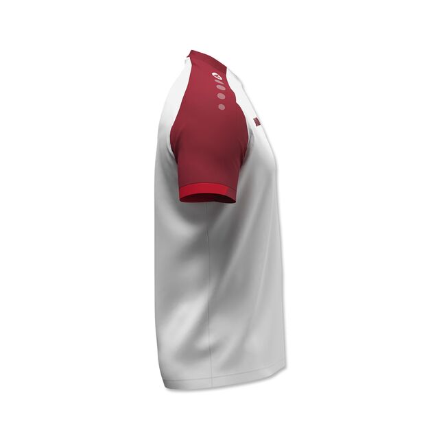 weiß-rotes Trainingsshirt 25/26 von der Seite