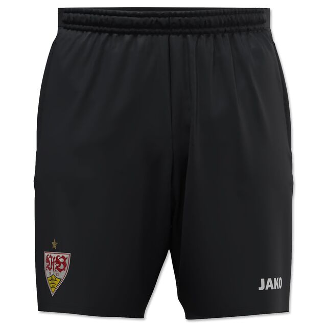 schwarze Trainingsshorts mit VfB Wappen und JAKO Schriftzug