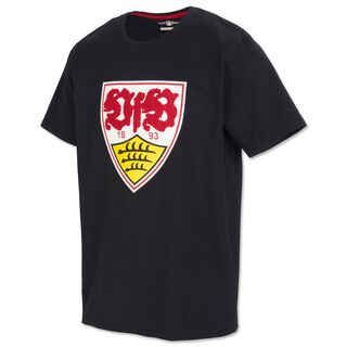 schwarzes T-Shirt mit großem VfB Wappen
