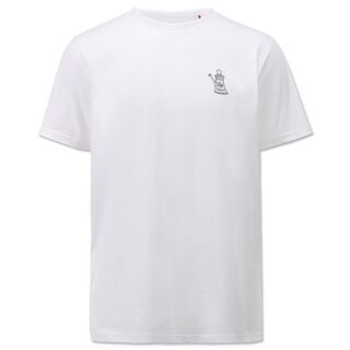 T-Shirt in weiß mit kleiner Kanne auf der Brust 