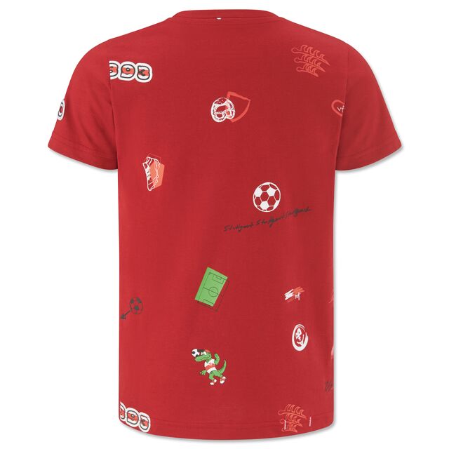 Rotes T-Shirt mit VfB Motiven 