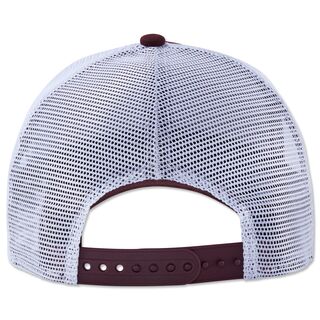 Rückansicht der Kappe mit weißem Netzteil und Snapback zur Größenverstellung