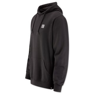 schwarzer Hoodie mit weißem Criss Cross Symbol auf der Brust