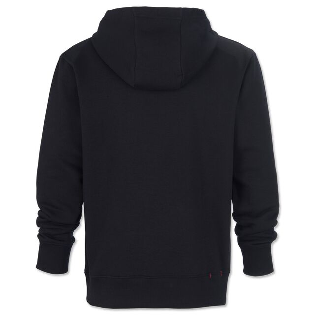 schwarze Rückseite des Hoodies