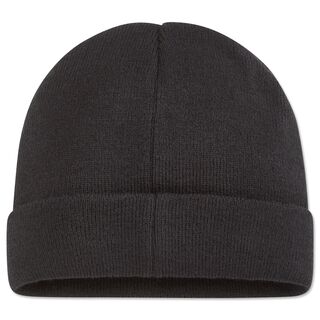 schwarze Rückseite der Strickmütze