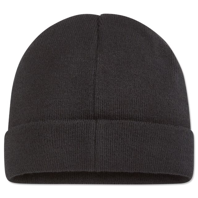 schwarze Rückseite der Strickmütze