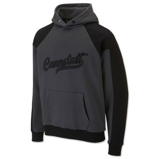 dunkelgrauer Hoodie mit schwarzem Cannstatt Schriftzug