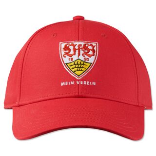 rote Kappe mit VfB Wappen und kleiner weißer Aufschrift Mein Verein darunter
