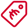 Rotes € Label  Icon