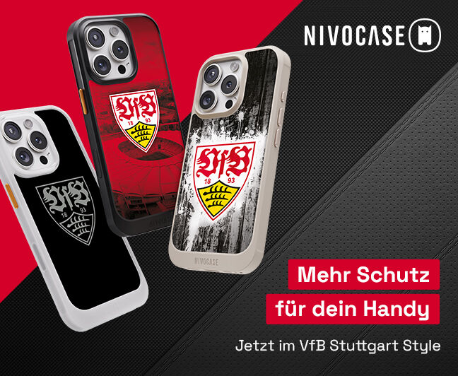 Bewerbung von Handyhüllen im VfB Stuttgart Style 