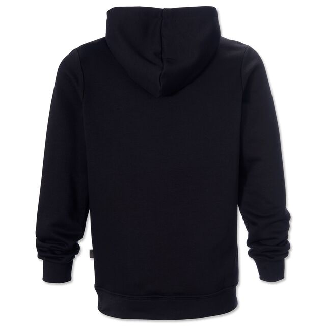 schwarze Rückseite des Hoodies