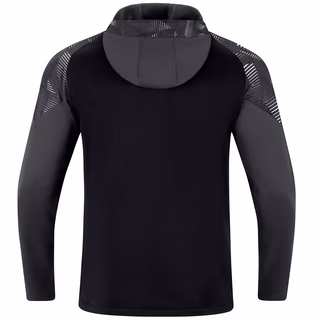 schwarze Rückseite der Kapuzenjacke